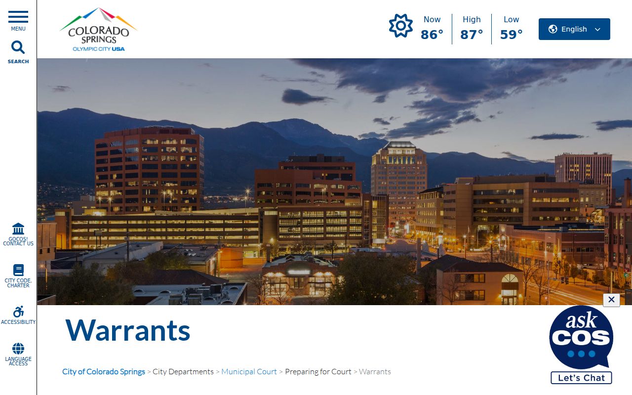 Colorado Springs criminal warrant court process