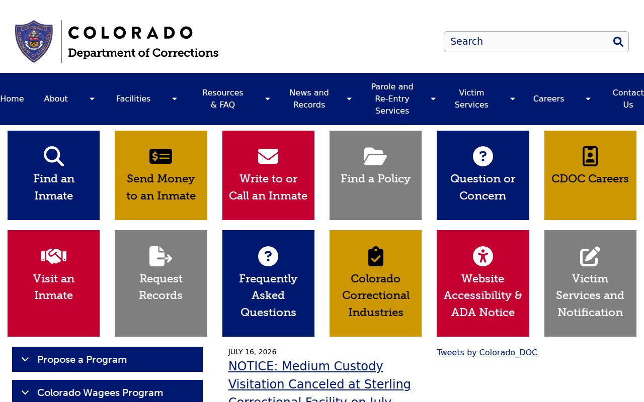 El Paso County criminal history Colorado corrections