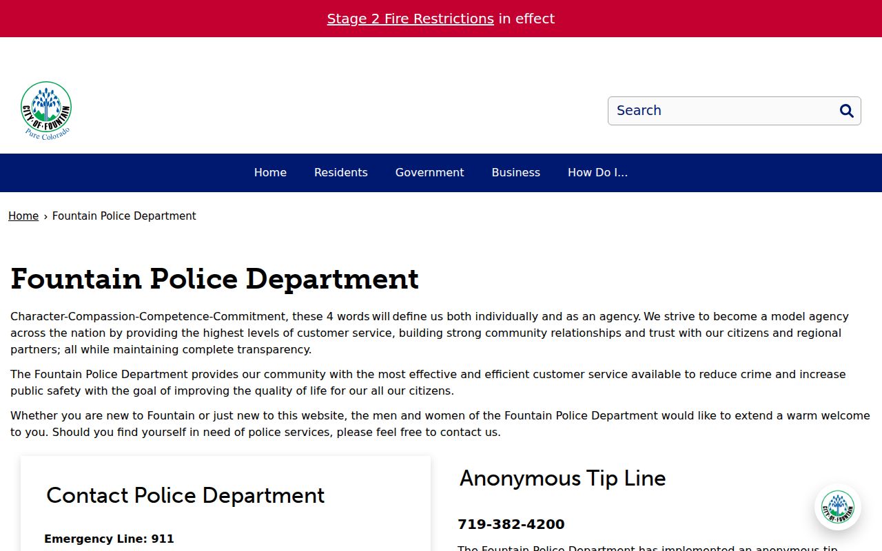Fountain criminal records police department channel